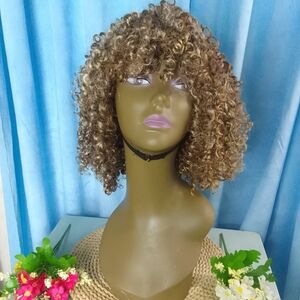 Voluminous Curly Wig in Light Brown